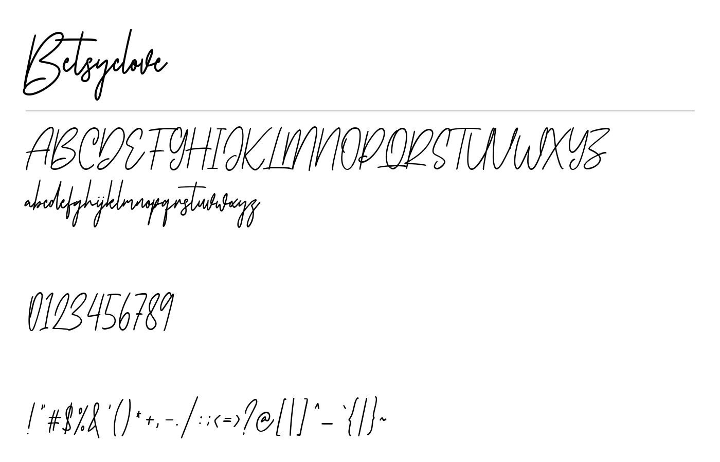 Betsyclove Font preview