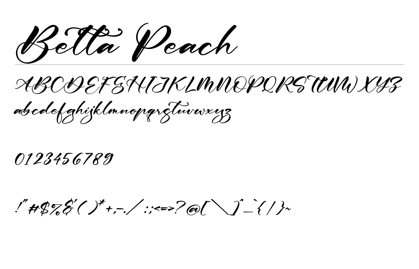 Betta Peach Font preview