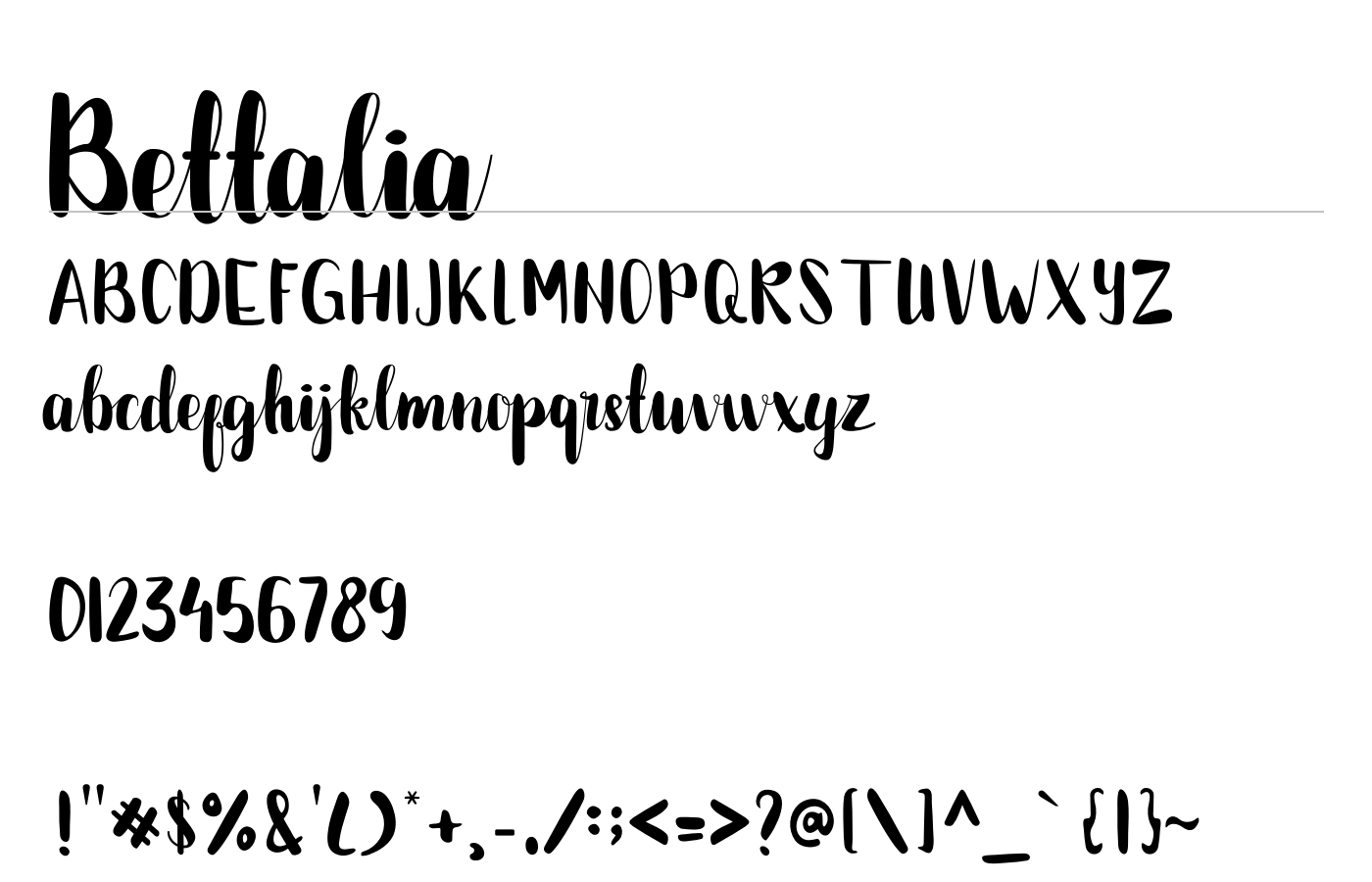 Bettalia Font preview