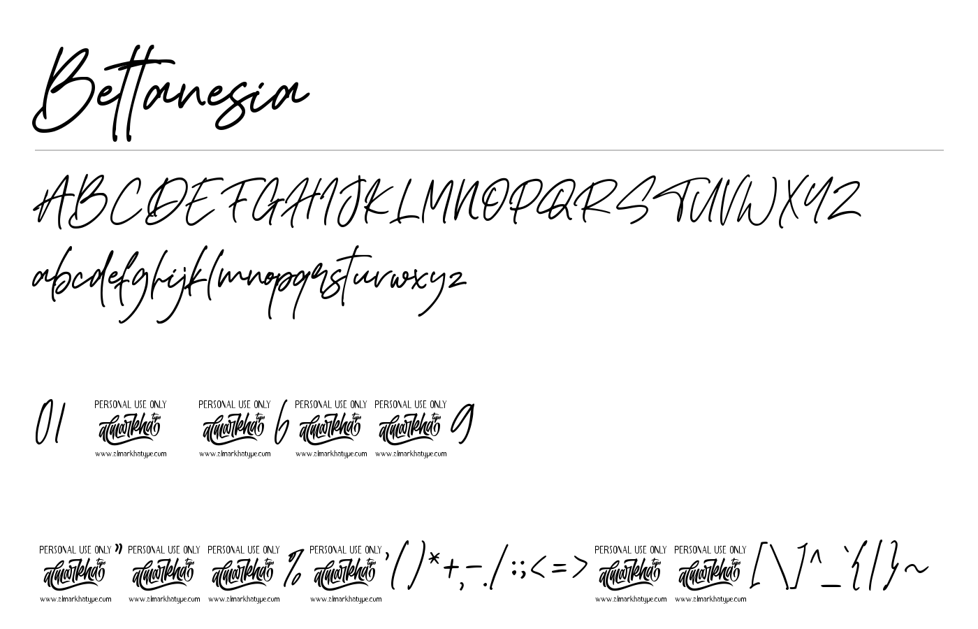 Bettanesia Font preview