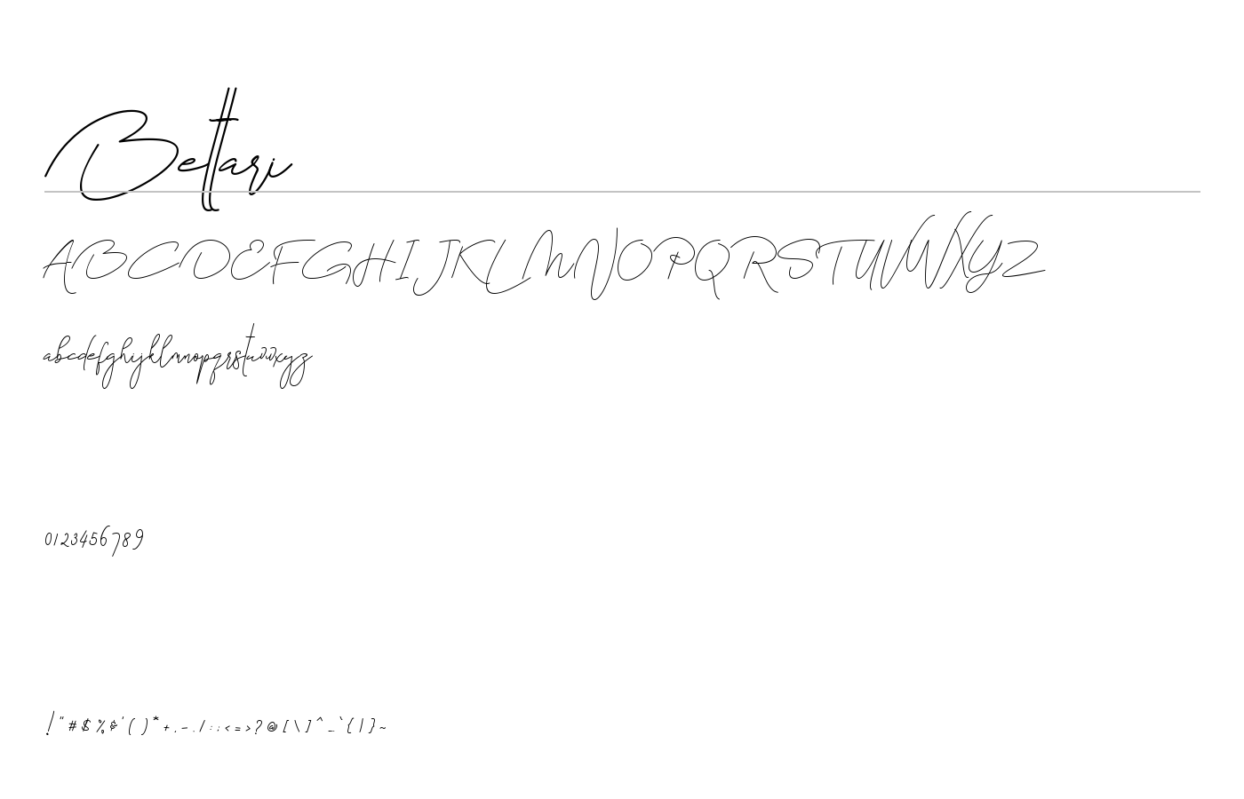 Bettari Font preview