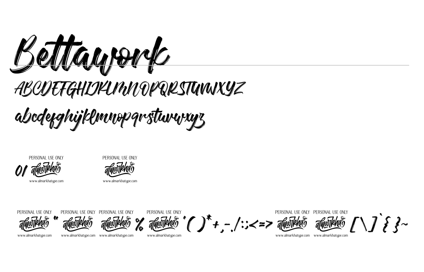 Bettawork Font preview