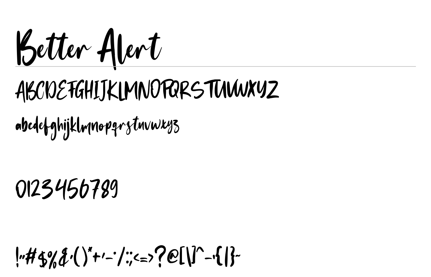 Better Alert Font preview