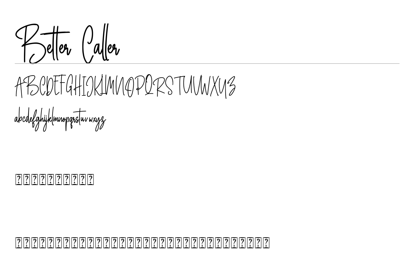 Better Caller Font preview