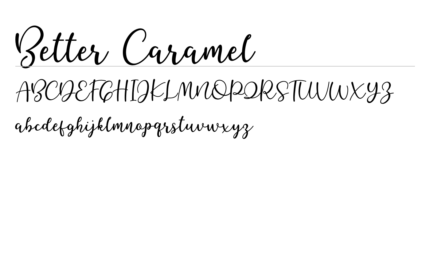 Better Caramel Font preview