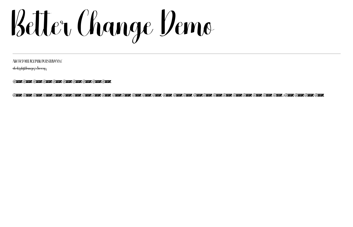 Better Change Demo Font preview