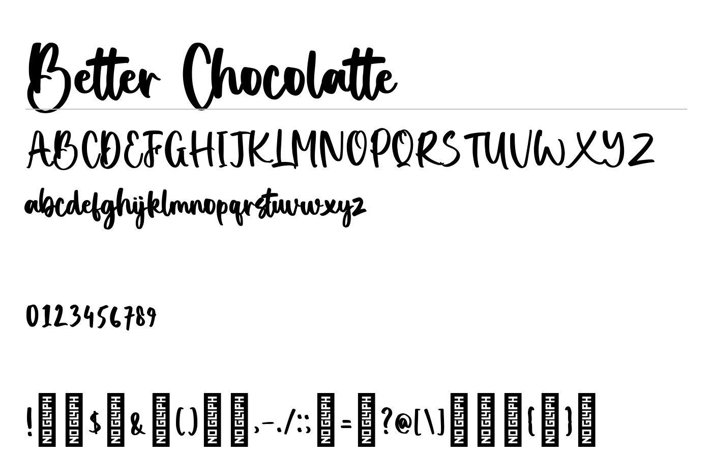 Better Chocolatte Font preview