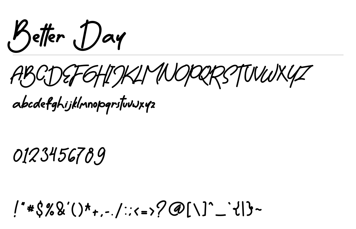 Better Day Font preview