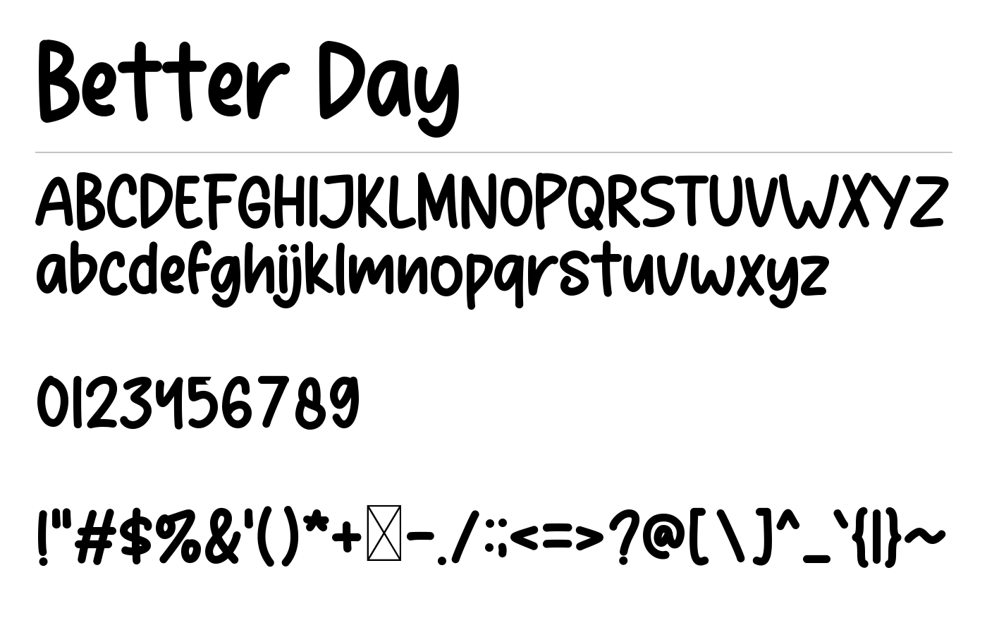 Better Day Font preview