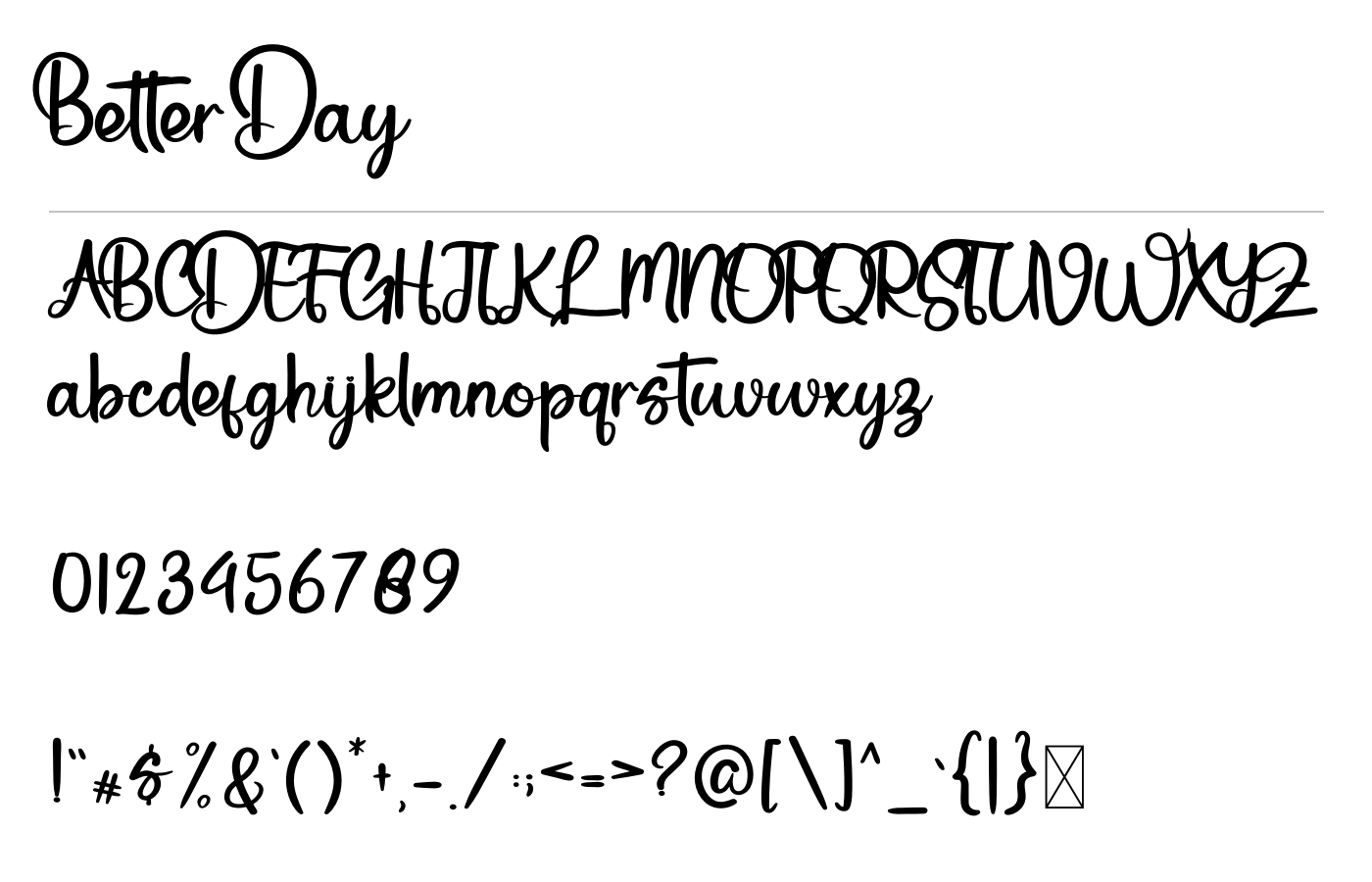 Better Day Font preview