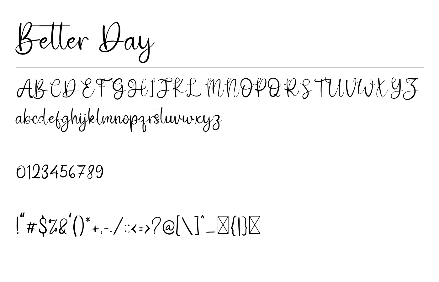 Better Day Font preview