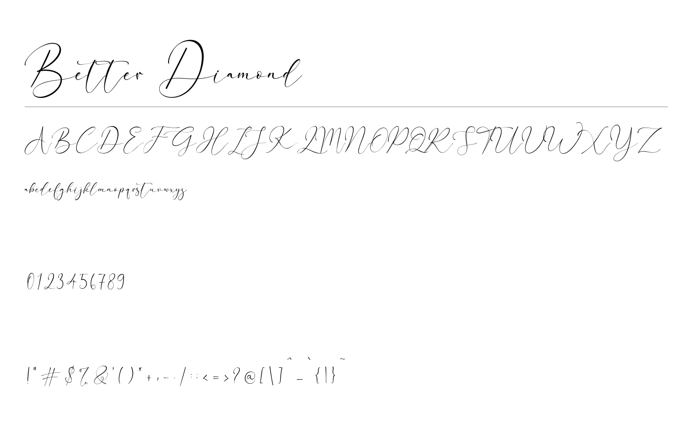 Better Diamond Font preview