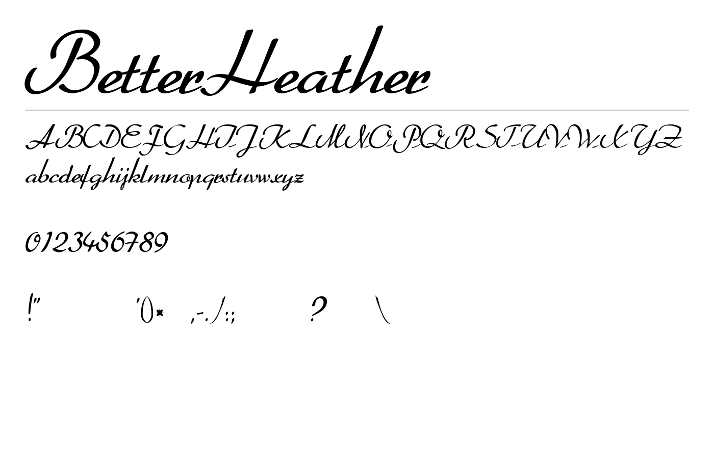 BetterHeather Font preview