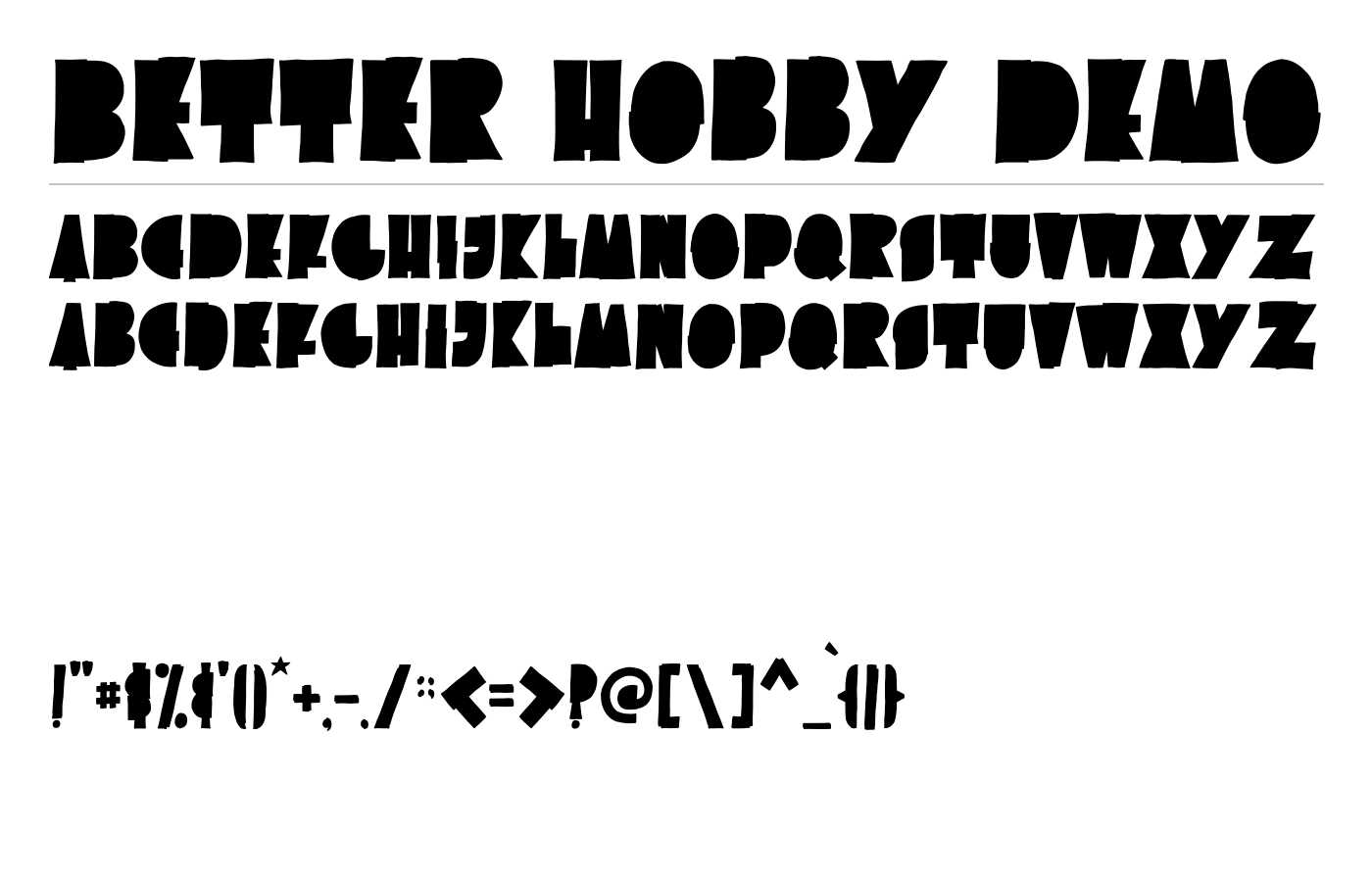 Better Hobby DEMO Font preview
