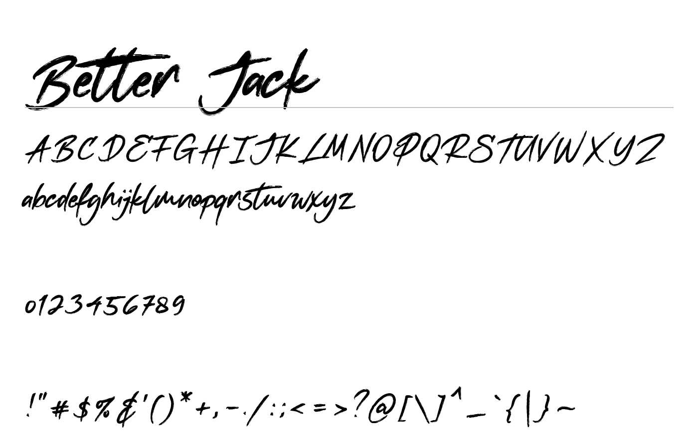 Better Jack Font preview