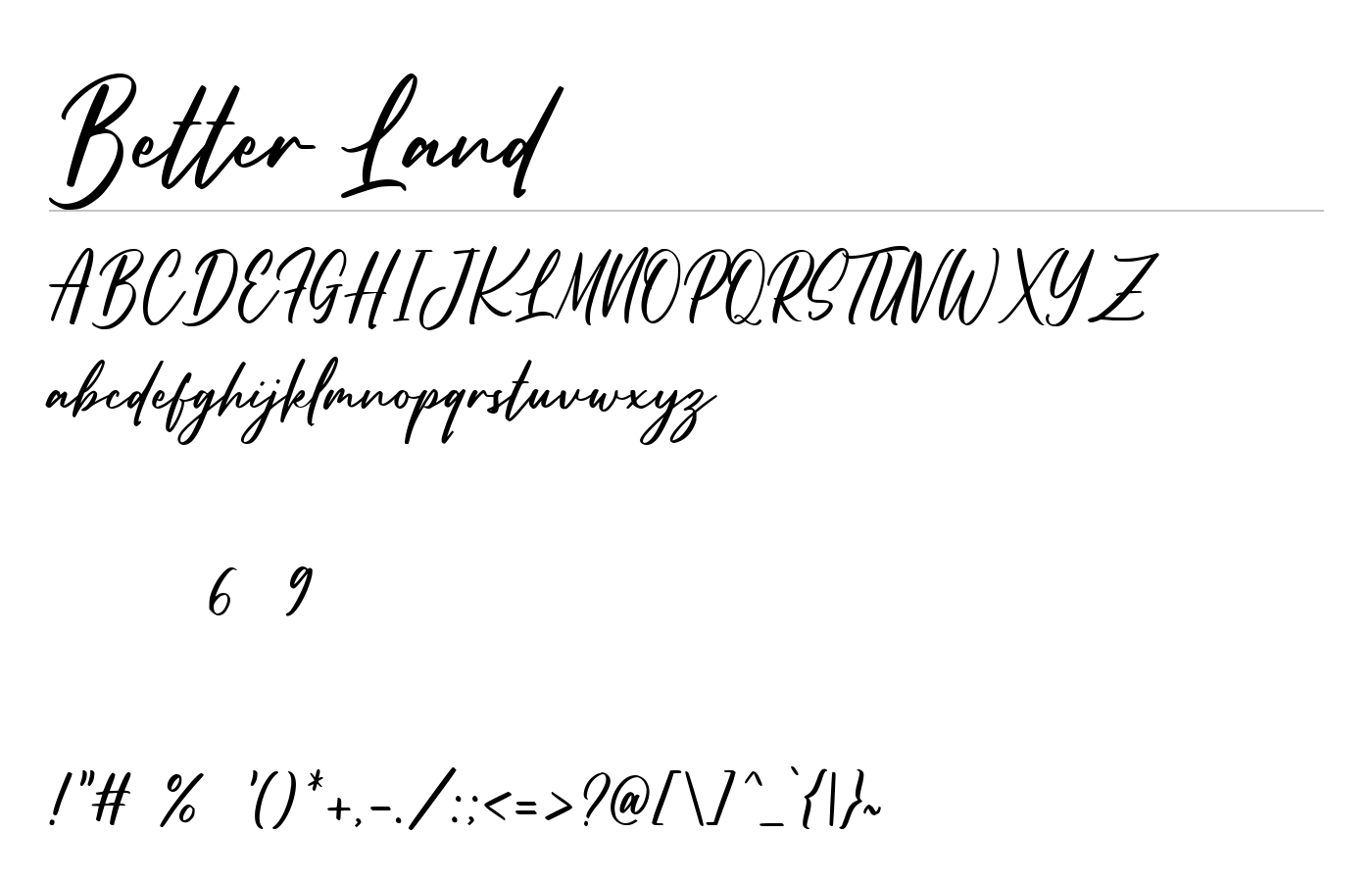 Better Land Font preview