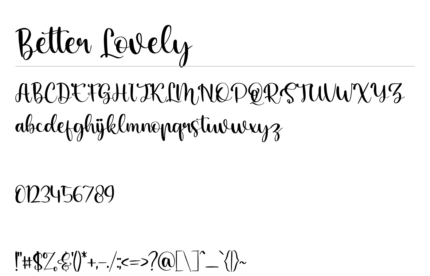 Better Lovely Font preview