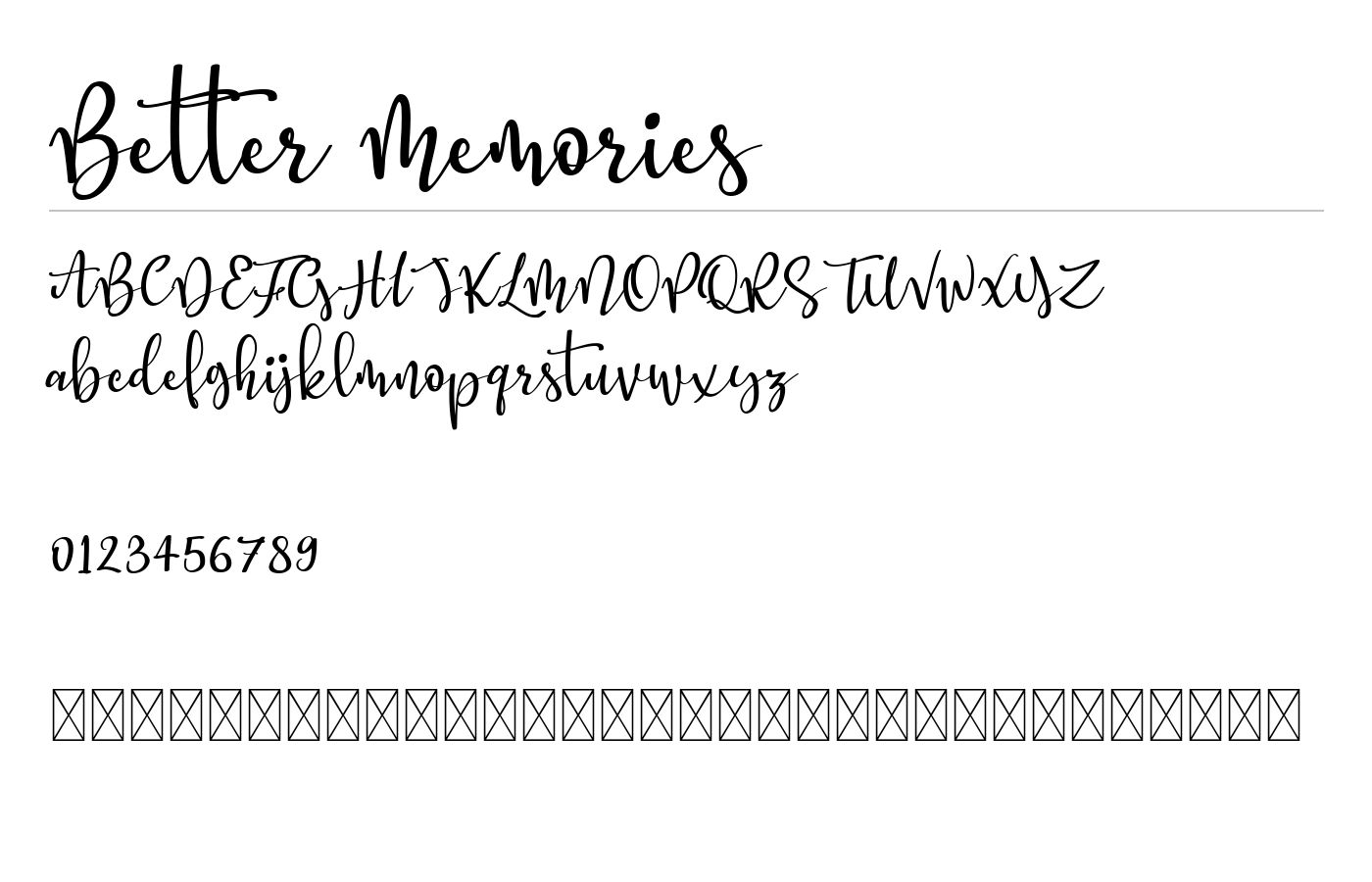 Better Memories Font preview