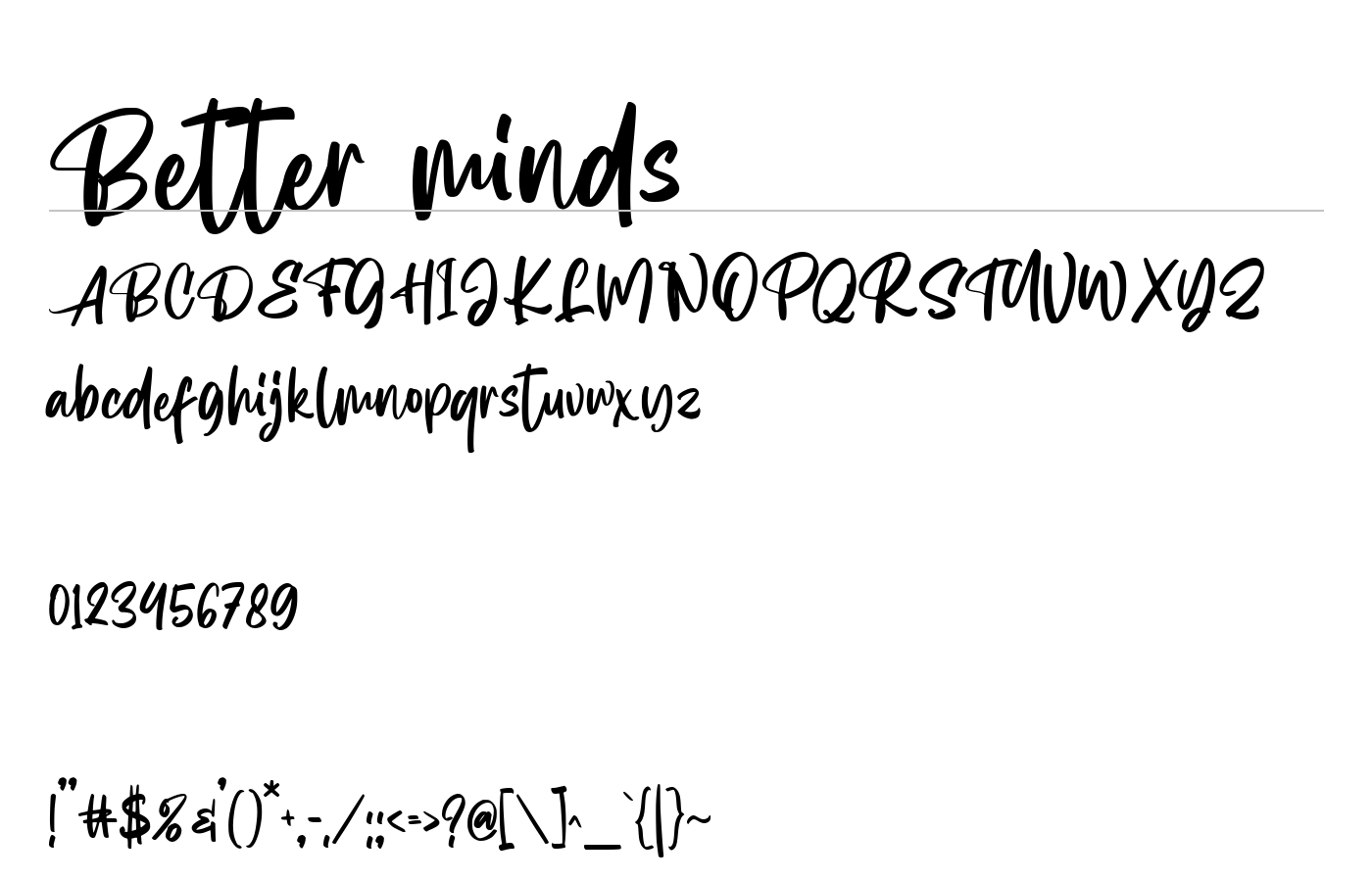 Better Minds Font preview