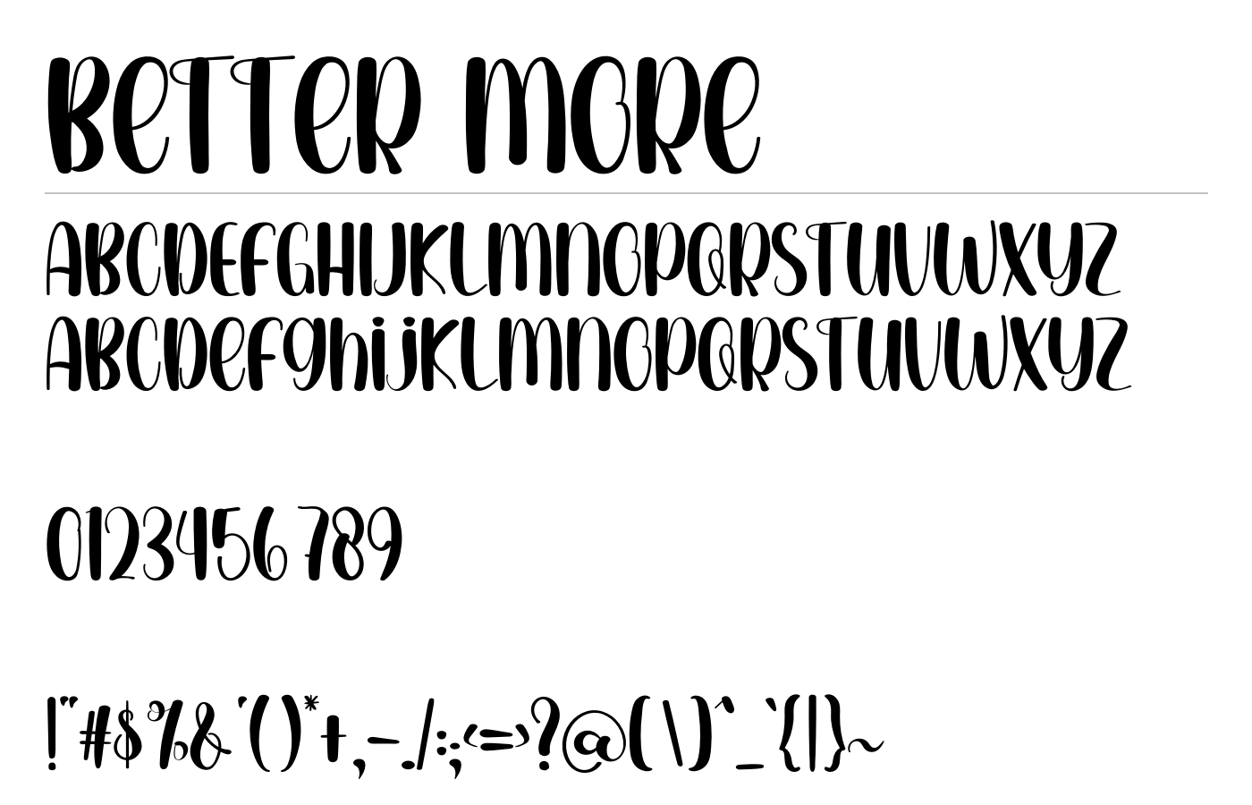 Better More Font preview