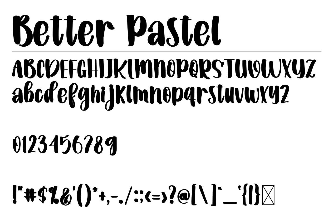 Better Pastel Font preview
