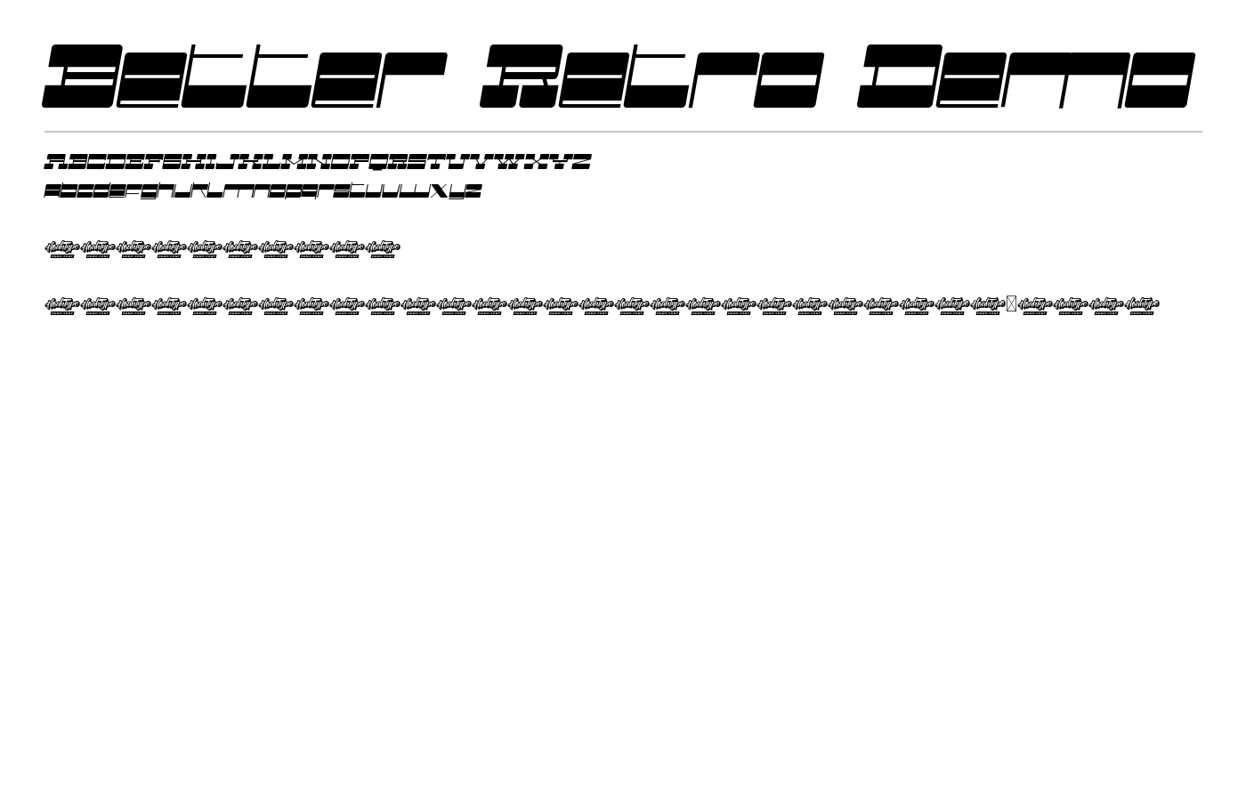 Better Retro Demo Font preview