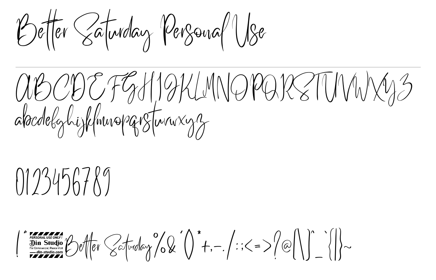 Better Saturday Personal Use Font preview