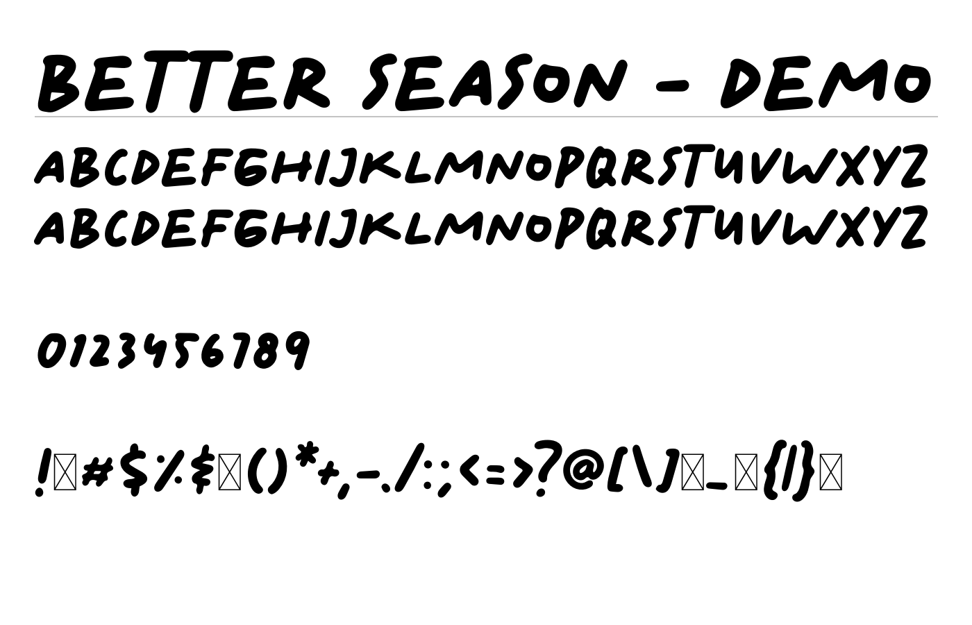 Better Season Font preview