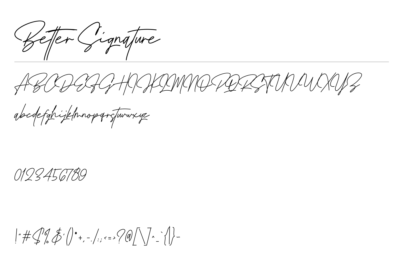 Better Signature Font preview