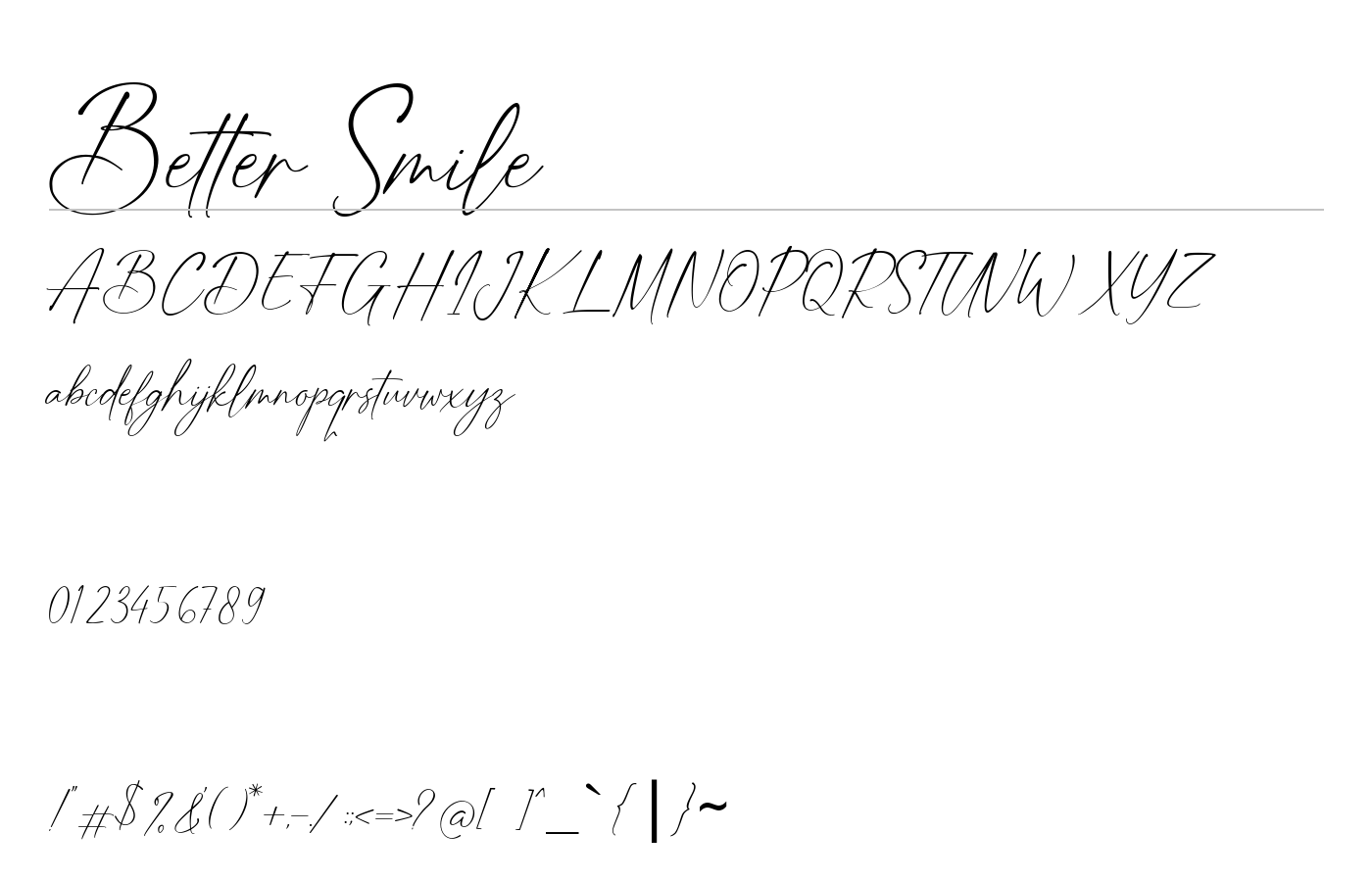 Better Smile Font preview