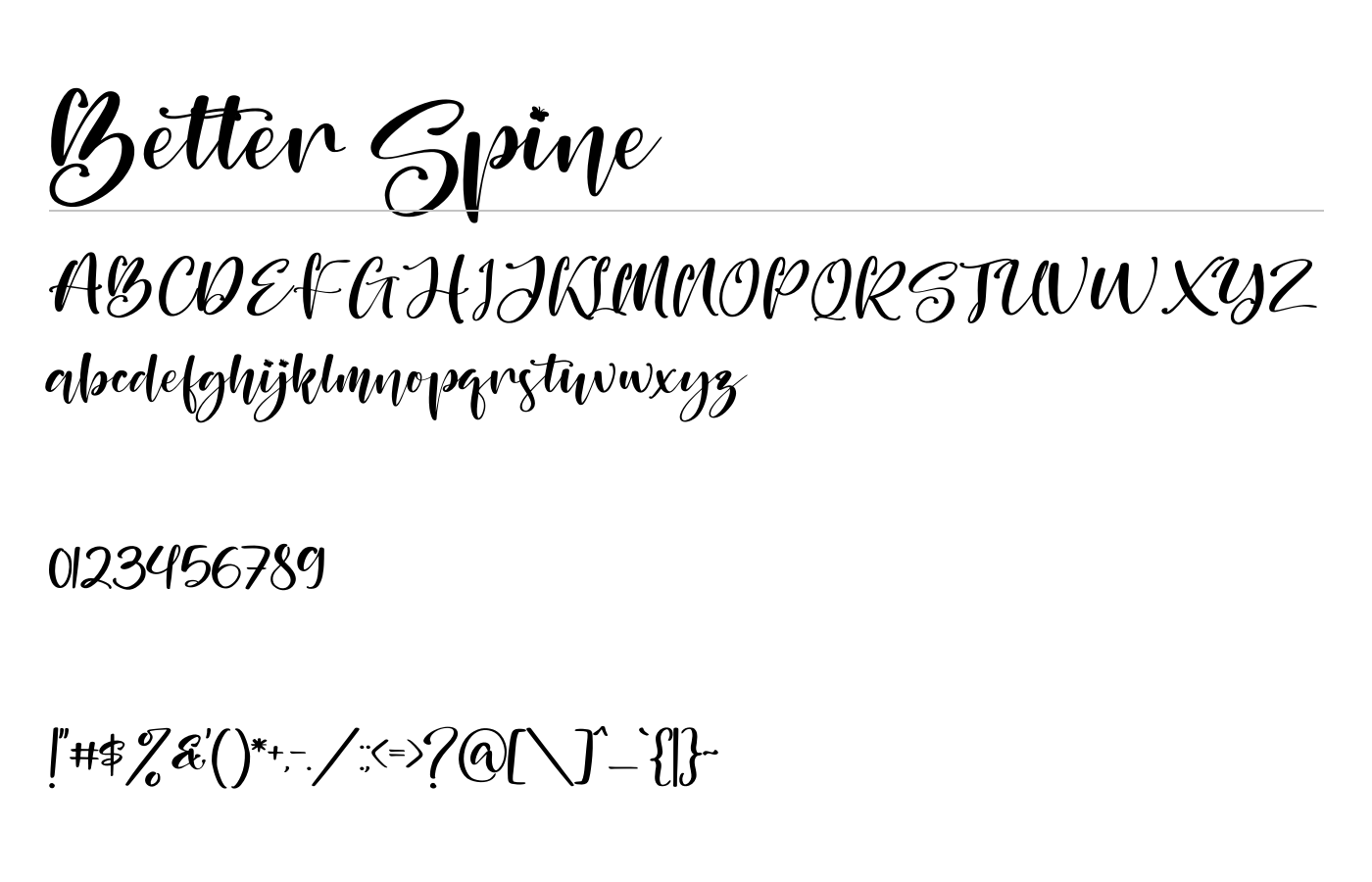 Better Spine Font preview