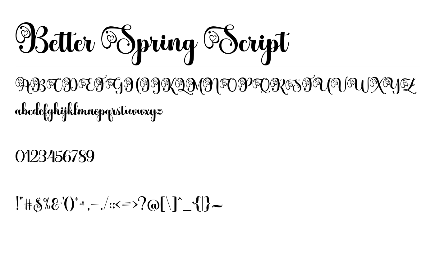 Better Spring Script Font preview