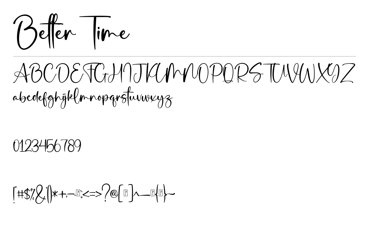 Better Time Font preview