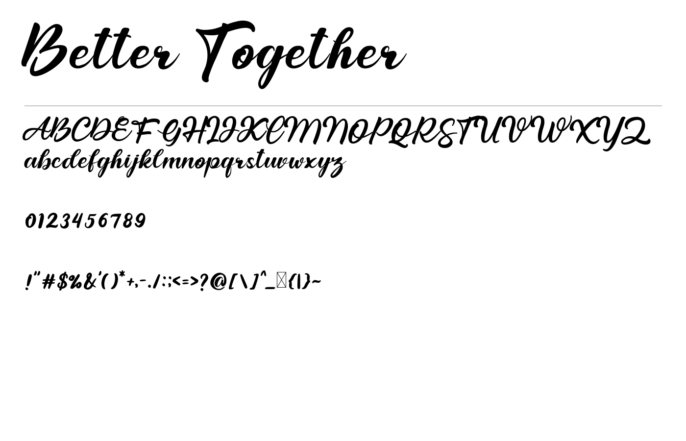 Better Together Font preview