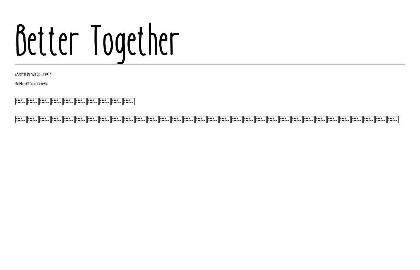 Better Together Font preview