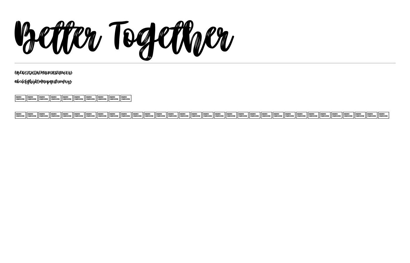 Better Together Font preview
