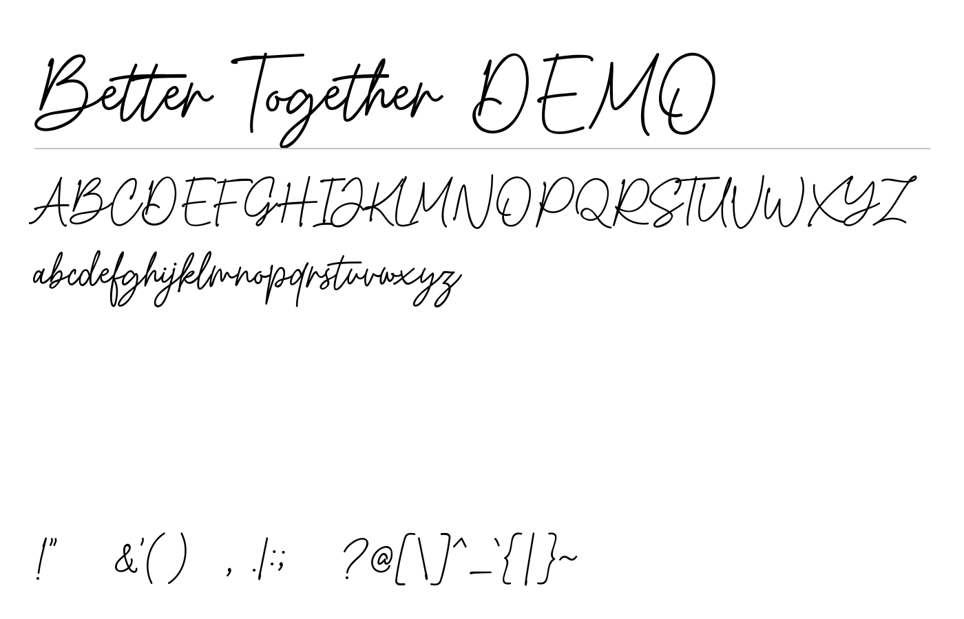 Better Together Font preview