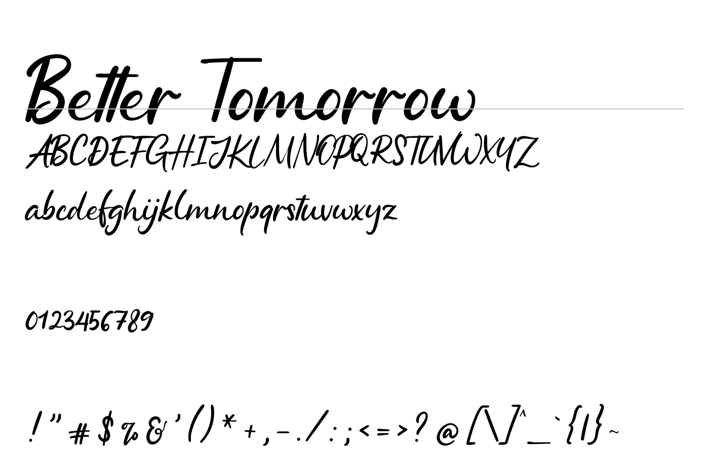 Better Tomorrow Font preview