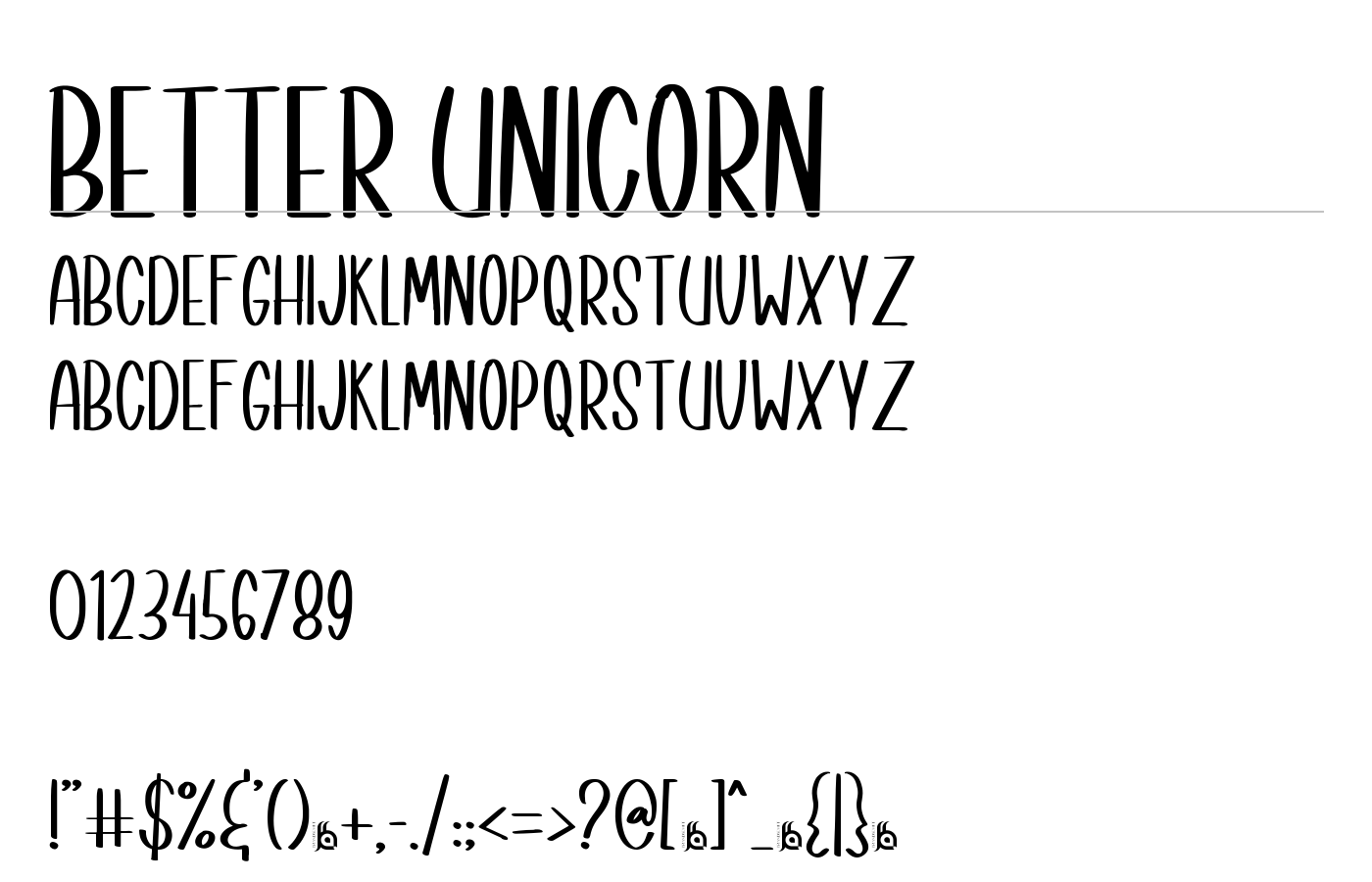 Better Unicorn Font preview