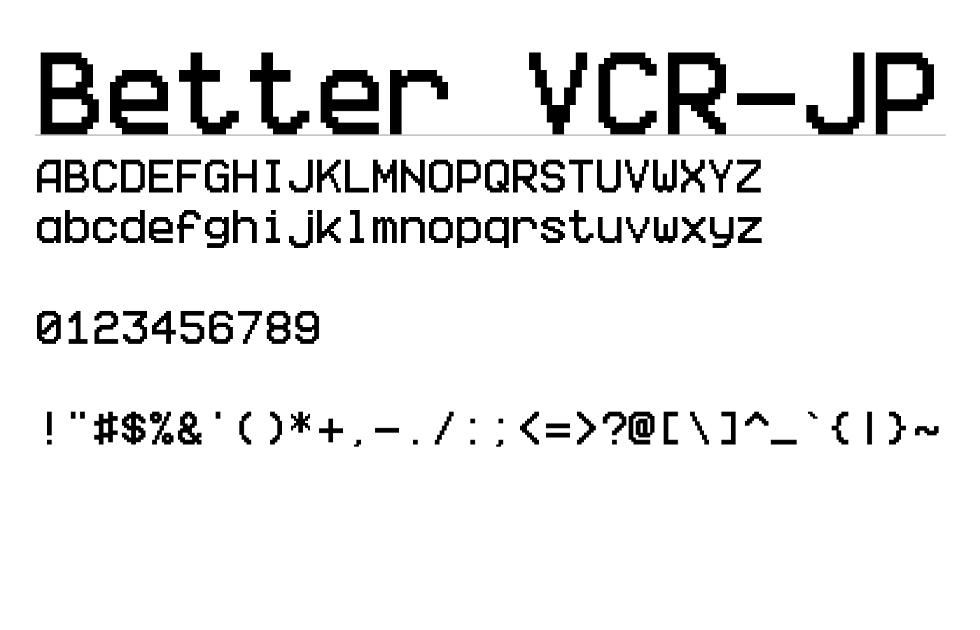 Better VCR-JP Font preview