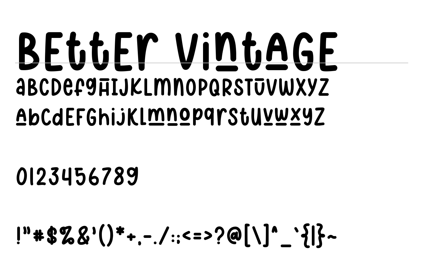 Better Vintage Font preview