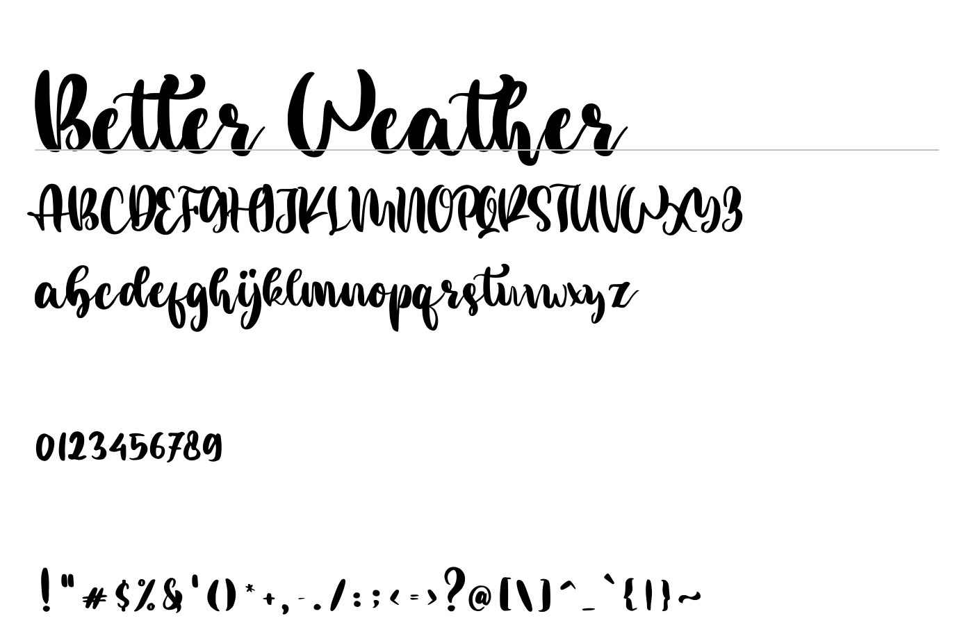Better Weather Font preview