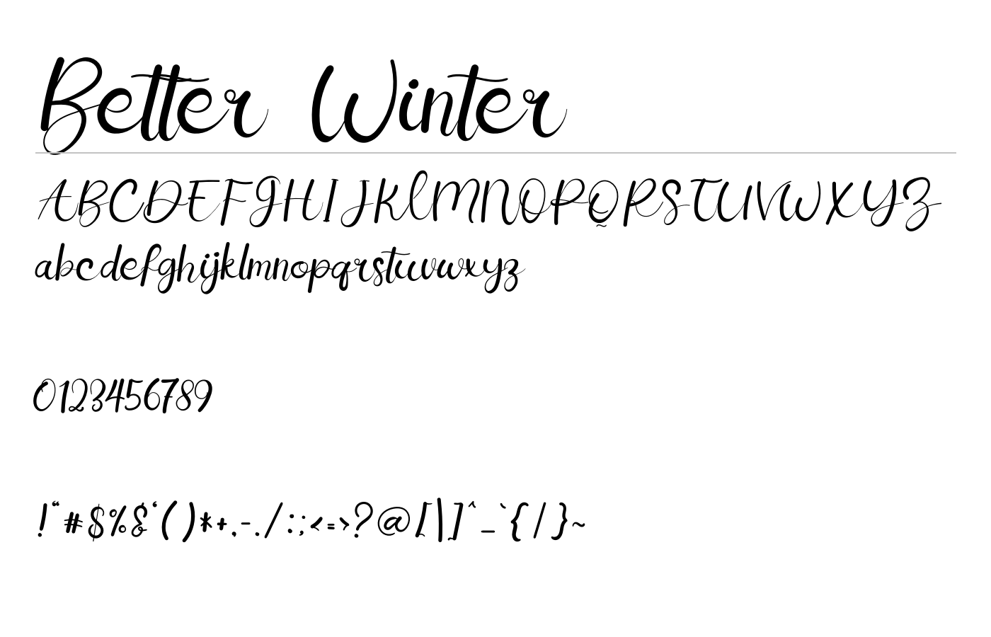 Better Winter Font preview