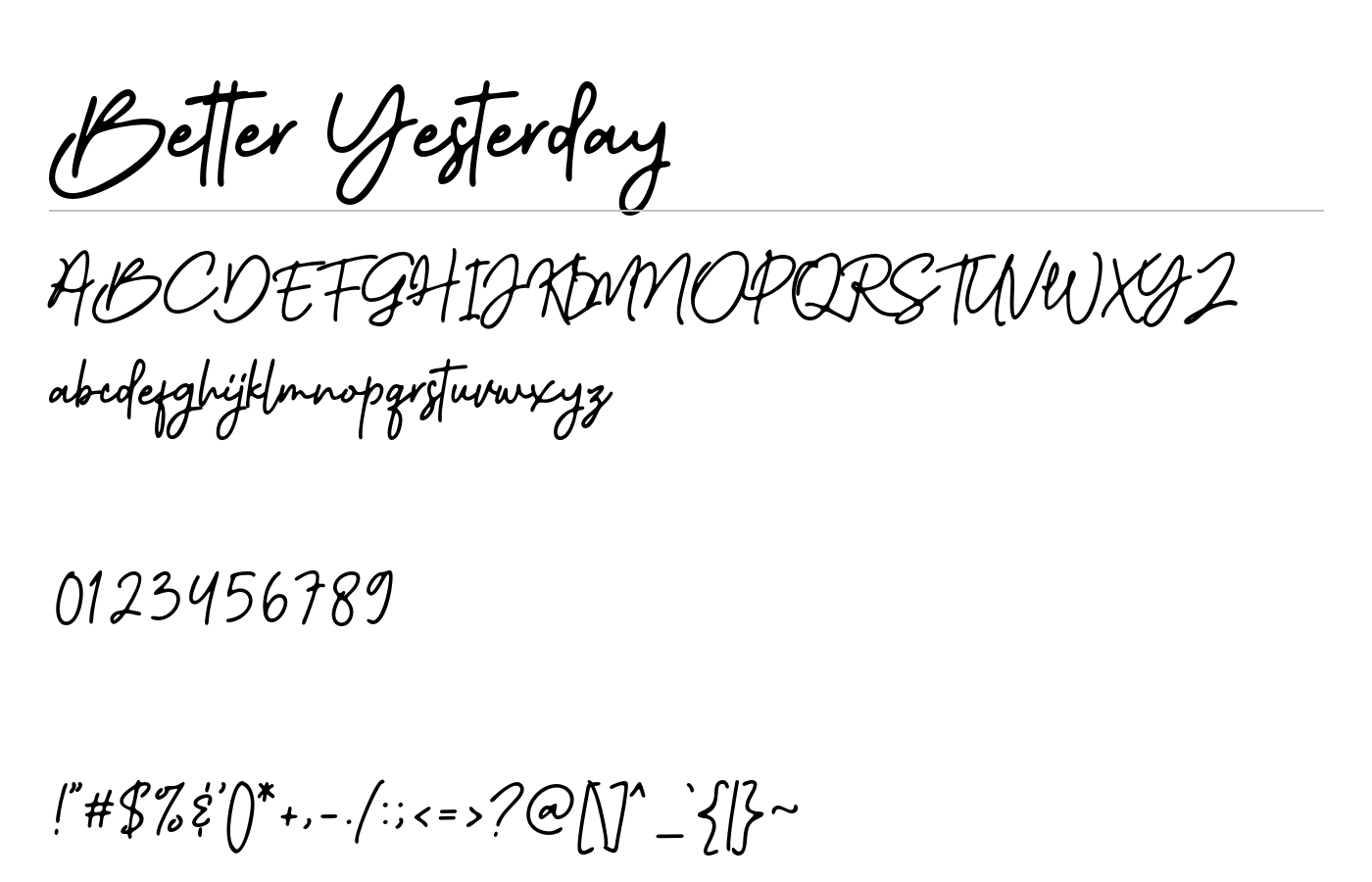 Better Yesterday Font preview