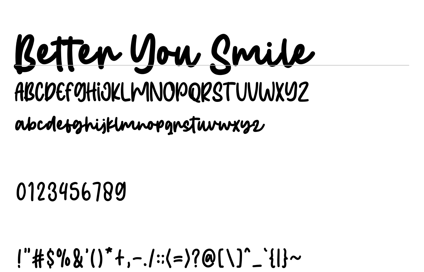 Better You Smile Font preview