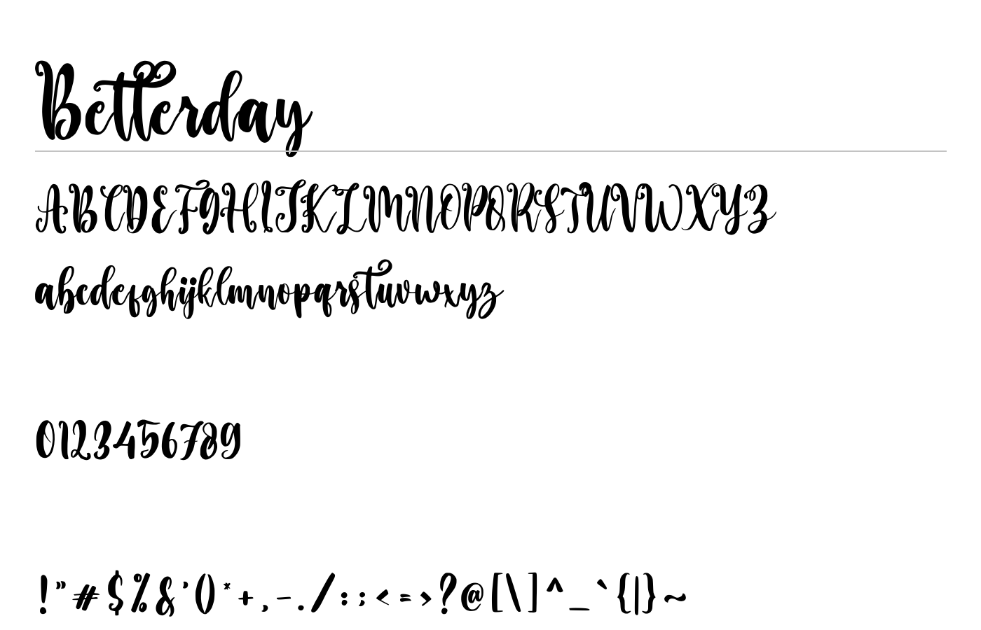 Betterday Font preview