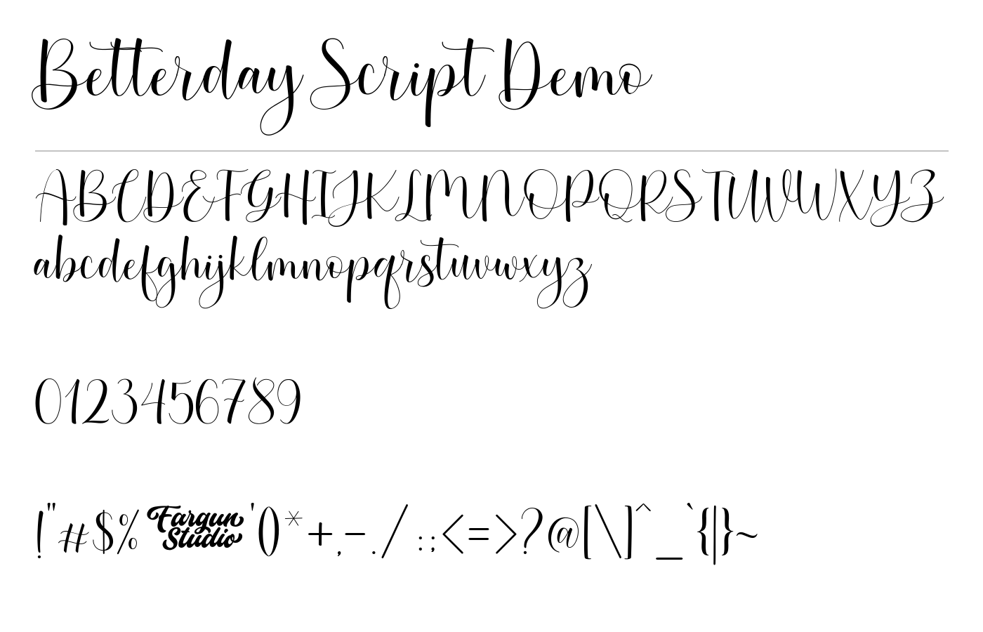Betterday Script Demo Font preview