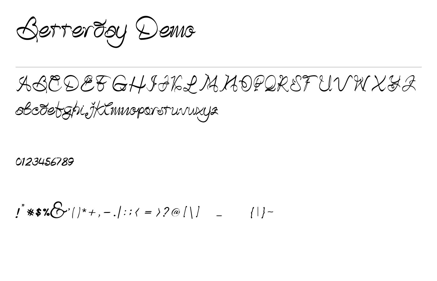 Betterday Demo Font preview