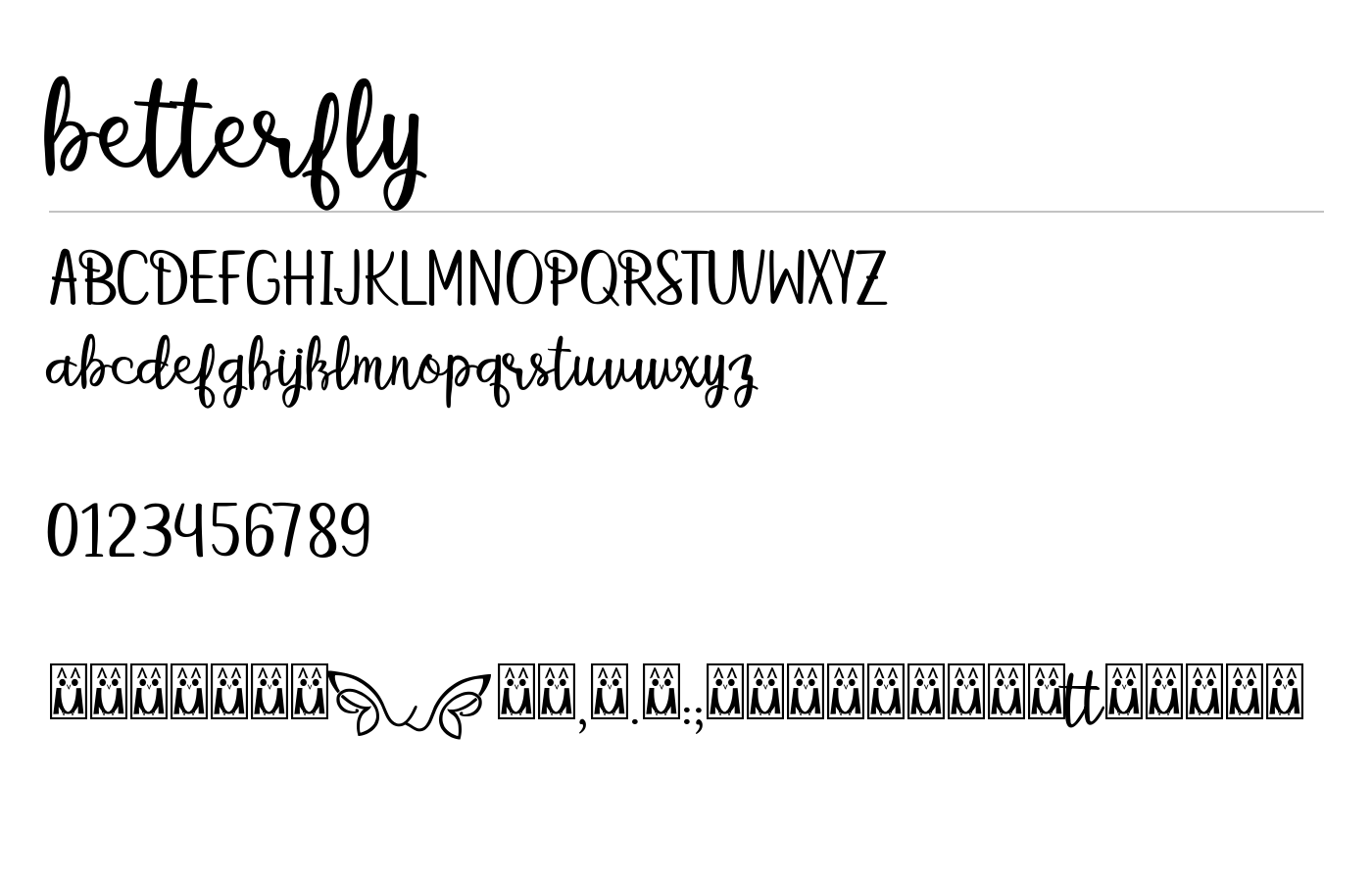betterfly Font preview
