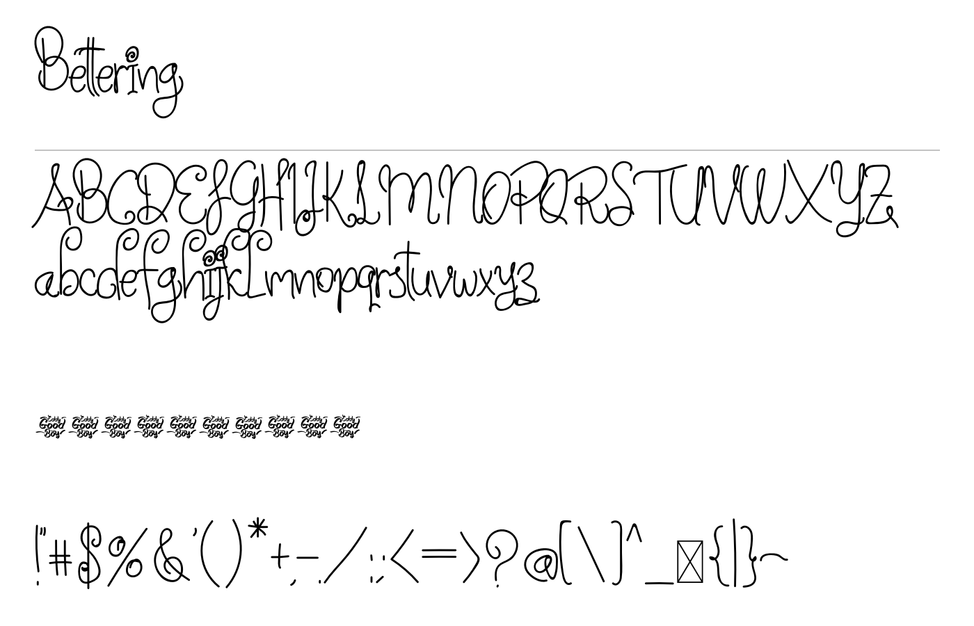 Bettering Font preview